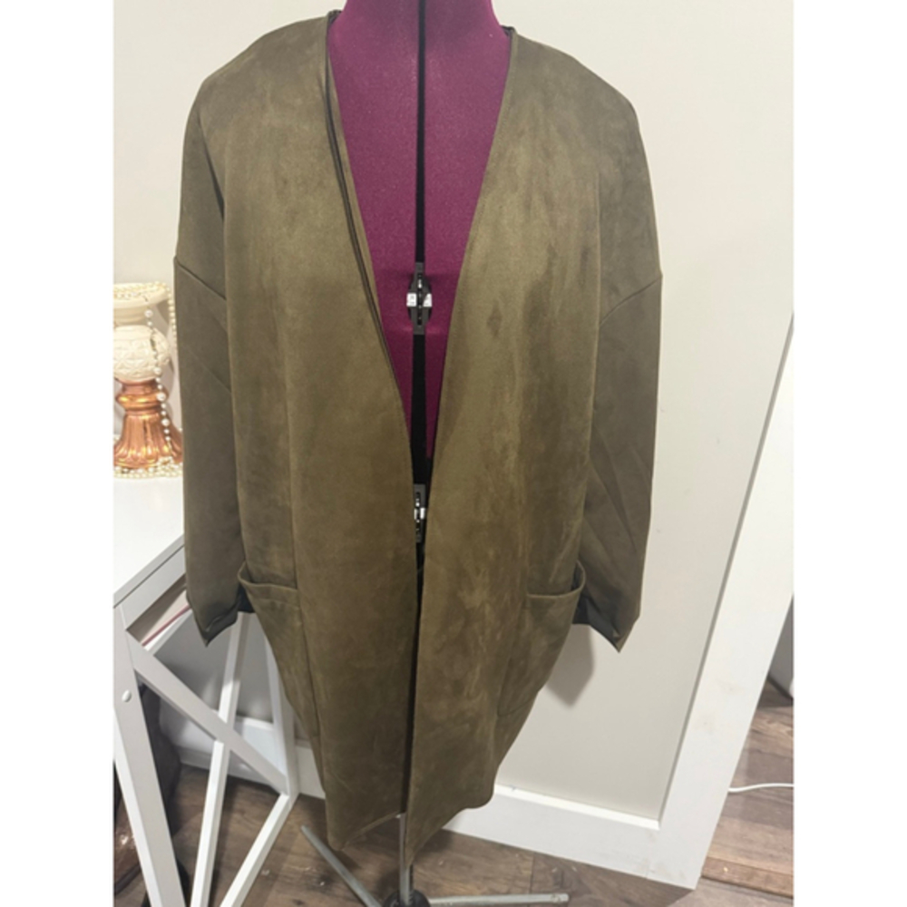 New Suede Feel Green Blazer Large